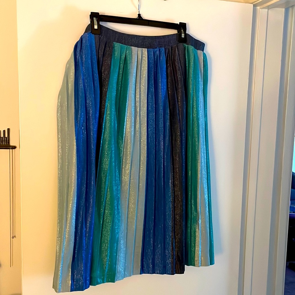 Anthropologie Sunburst Pleated Skirt XL